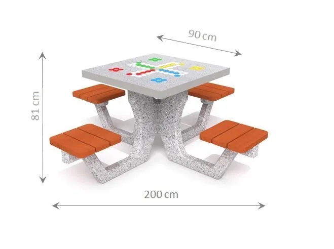 Spieltisch aus Beton Ludospiel