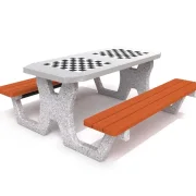 Doppelspietisch aus Beton Schachspiel