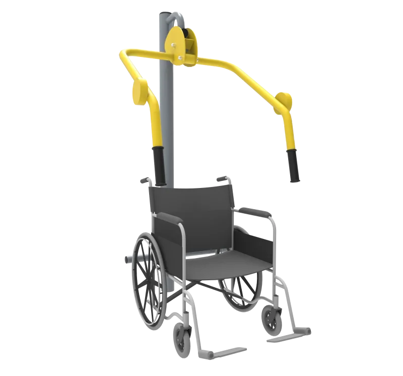 Brustpresse für Rollstuhlfahrer
