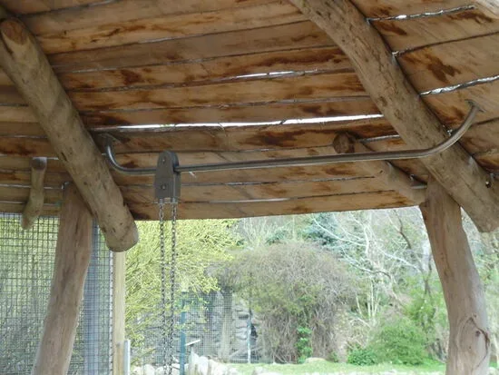 Sandaufzug mit Schiene