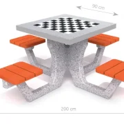 Spieltisch aus Beton Schachspiel